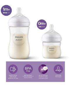 Philips Avent Natural Response Doğal Tepkili Pp 2'li Biberon Seti, 125ml, 0 Ay & 260ml, 3 Ay - Cam Değildir.