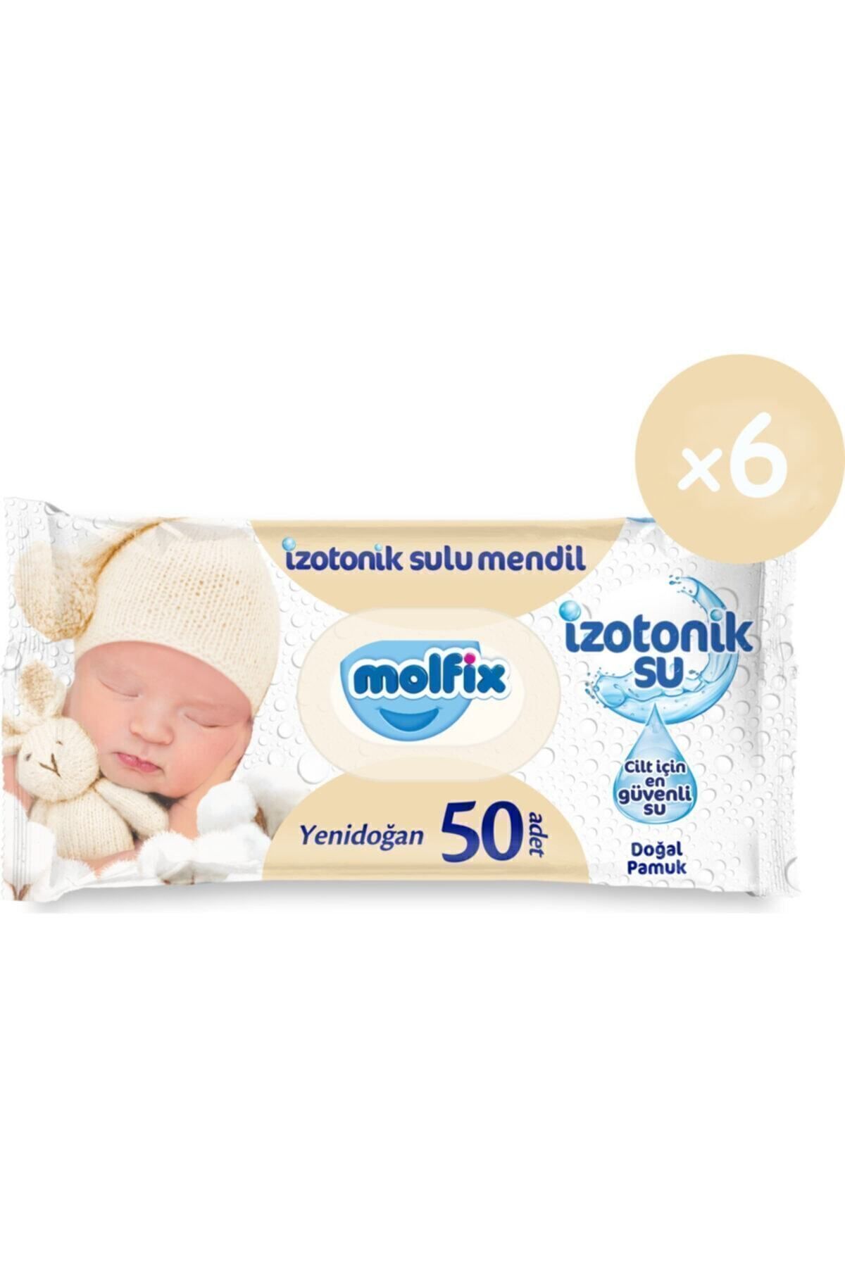 Molfix Islak Havlu Mendil İzotonik Yeni Doğan 50 Yaprak x6 Adet