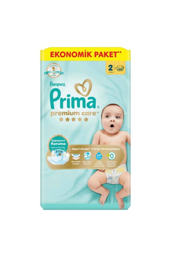 Prima Bebek Bezi Premium Care 2 Numara 60 Adet Ekonomik Paket - Görsel 2