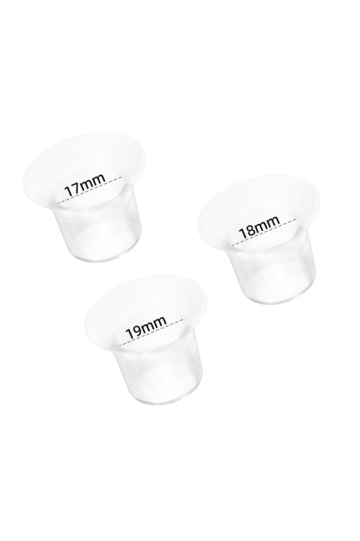Bebebao Göğüs Pompası Kalkanı Silikon Flanş Küçültücü 17-18-19 Mm 3'lü Set (P1 -EKPRESS MODEL UYUMLU)