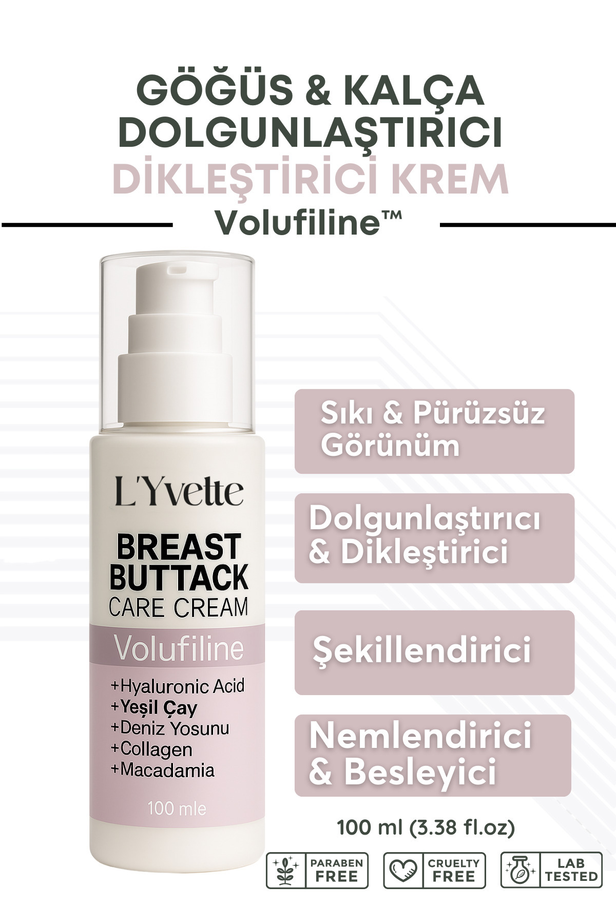 L'Yvette Volufiline Içeren Göğüs Ve Kalça Dolgunlaştırıcı & Dikleştirici Şekil Verici Krem