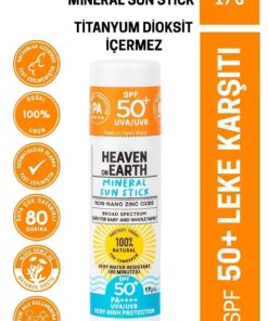 Heaven on Earth Spf 50 Leke Karşıtı 0 Doğal Organik Mineral Güneş Stick Nemlendirici Uva Uvb Çok Yüksek Koruma