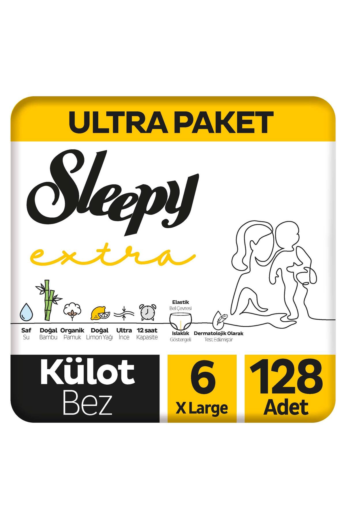 Sleepy Extra Günlük Aktivite Ultra Paket Külot Bez 6 Numara Xlarge 128 Adet