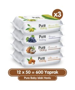 Pure Baby Islak Havlu 12x50 (600 YAPRAK)