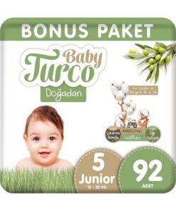 Baby Turco Doğadan Bebek Bezi 5 Numara Junior 184 Adet