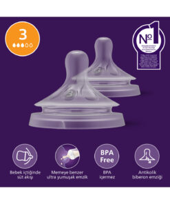 Philips Avent SCY963/02 Doğal Tepkili Natural Response 2'li Biberon Emziği No:3 1Ay+