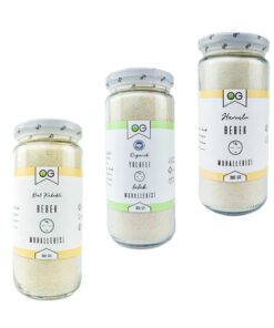 OG natural Bebek Muhallebi Seti +6 Ay ( Yulaflı,havuçlu,bal Kabaklı)