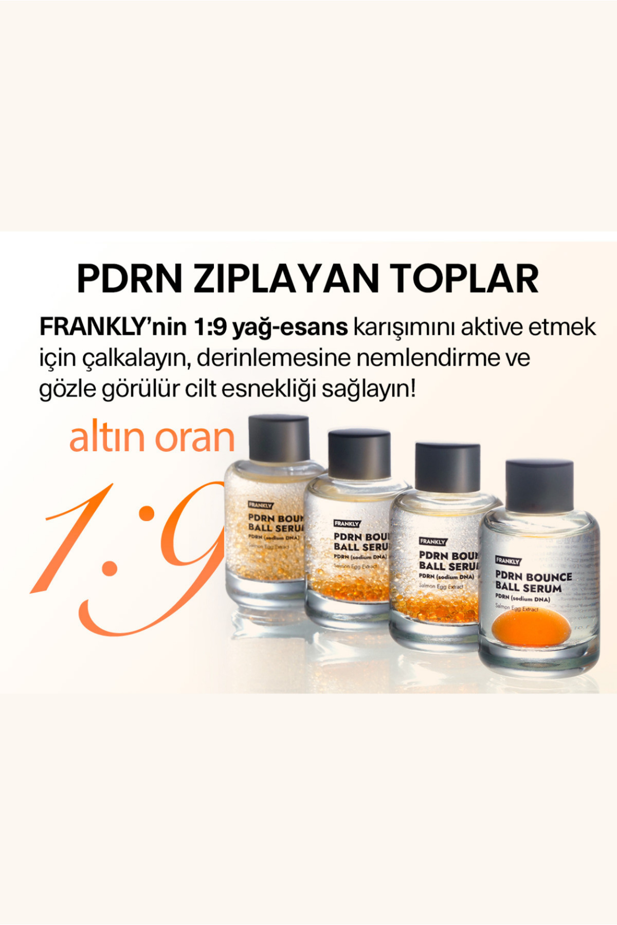 FRANKLY PDRN İçeren Cildi Gençleştirmeye Yardımcı Çift Fazlı Esans Serum PDRN Bounce Ball Serum 30 mL - Görsel 3