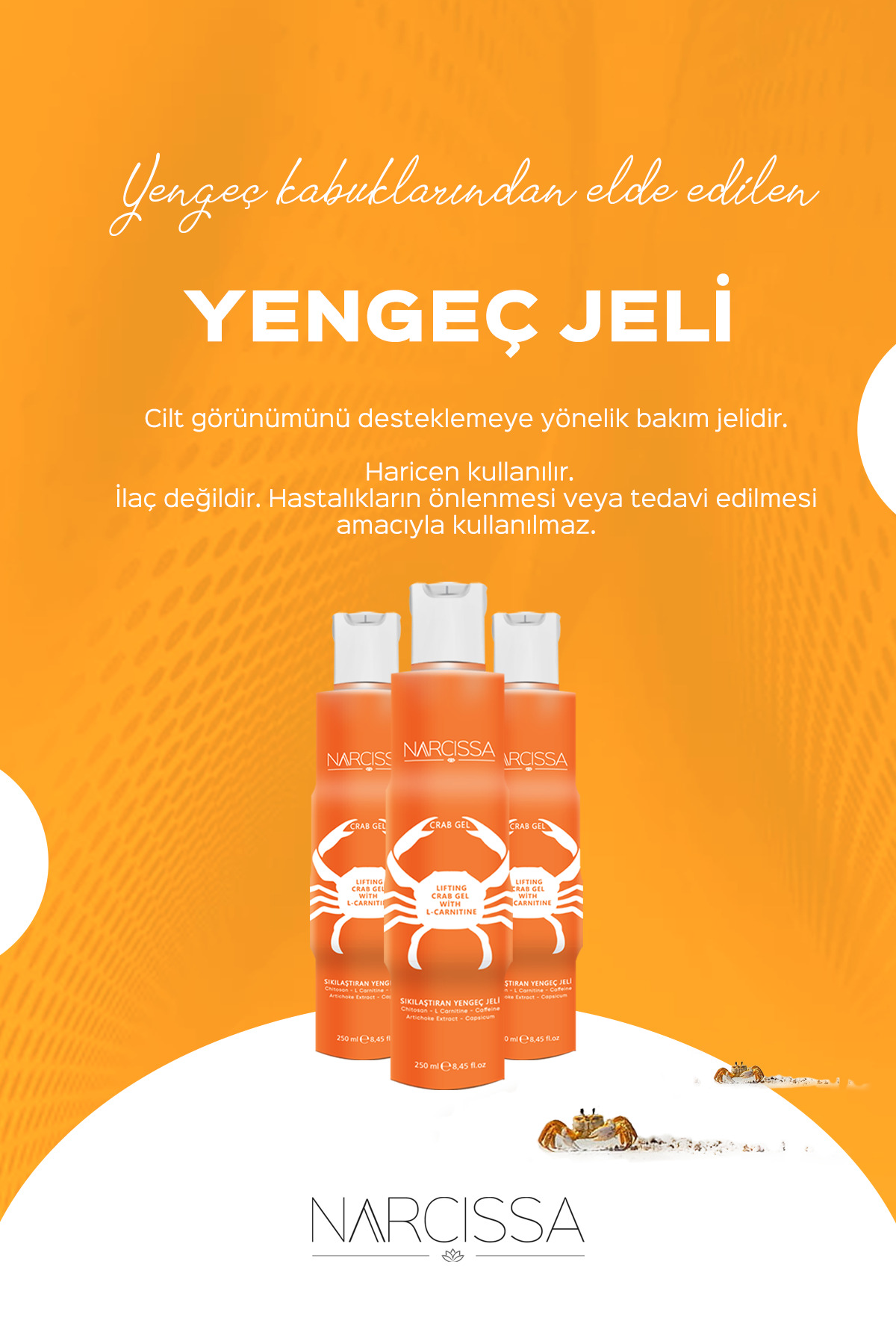 Narcissa Sıkılaştıran Yengeç Jeli - , Sıkılaştırıcı, Selülit Ve Çatlak Giderici Jel 250ml - Görsel 3