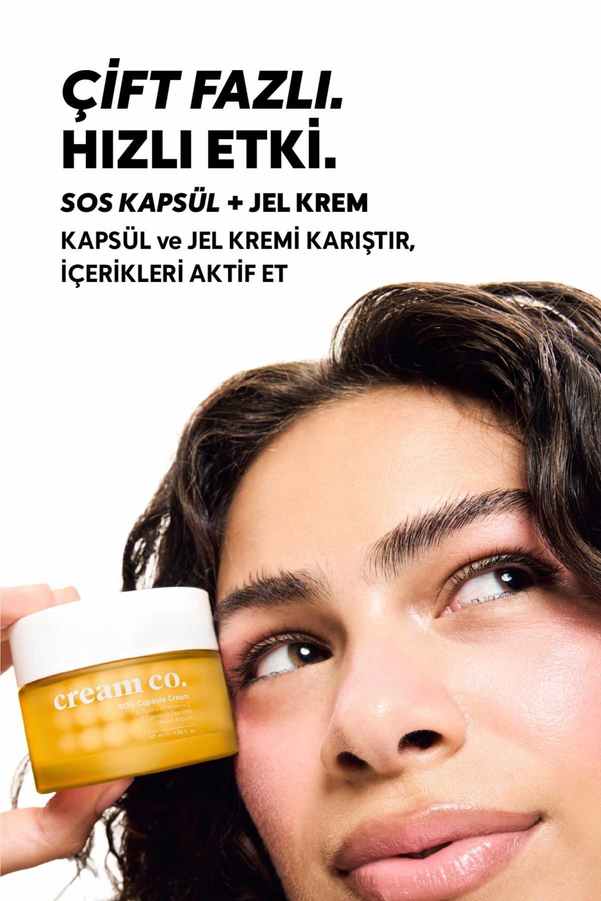 Cream Co. Leke Karşıtı Cilt Tonu Eşitleyici C Vitamini Nemlendirici Kapsül Yüz Kremi 50 ML | Tüm Cilt Tipleri - Görsel 3
