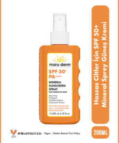 Maru.Derm Hassas Ciltler İçin Mineral Sprey Güneş Kremi SPF 50+ PA++++ 200 ML