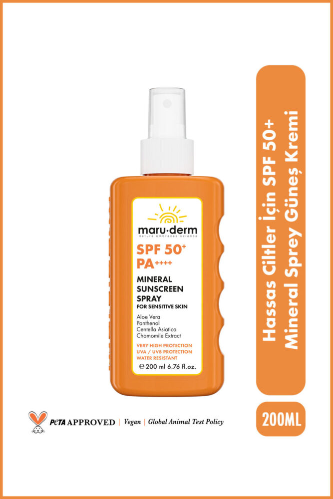 Maru.Derm Hassas Ciltler İçin Mineral Sprey Güneş Kremi SPF 50+ PA++++ 200 ML