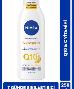 NIVEA Q10 7 Günde Sıkılaştırıcı Vücut Bakım Losyonu 250ml, C Vitamini, Kolajen, 72 Saat Nemlendirici