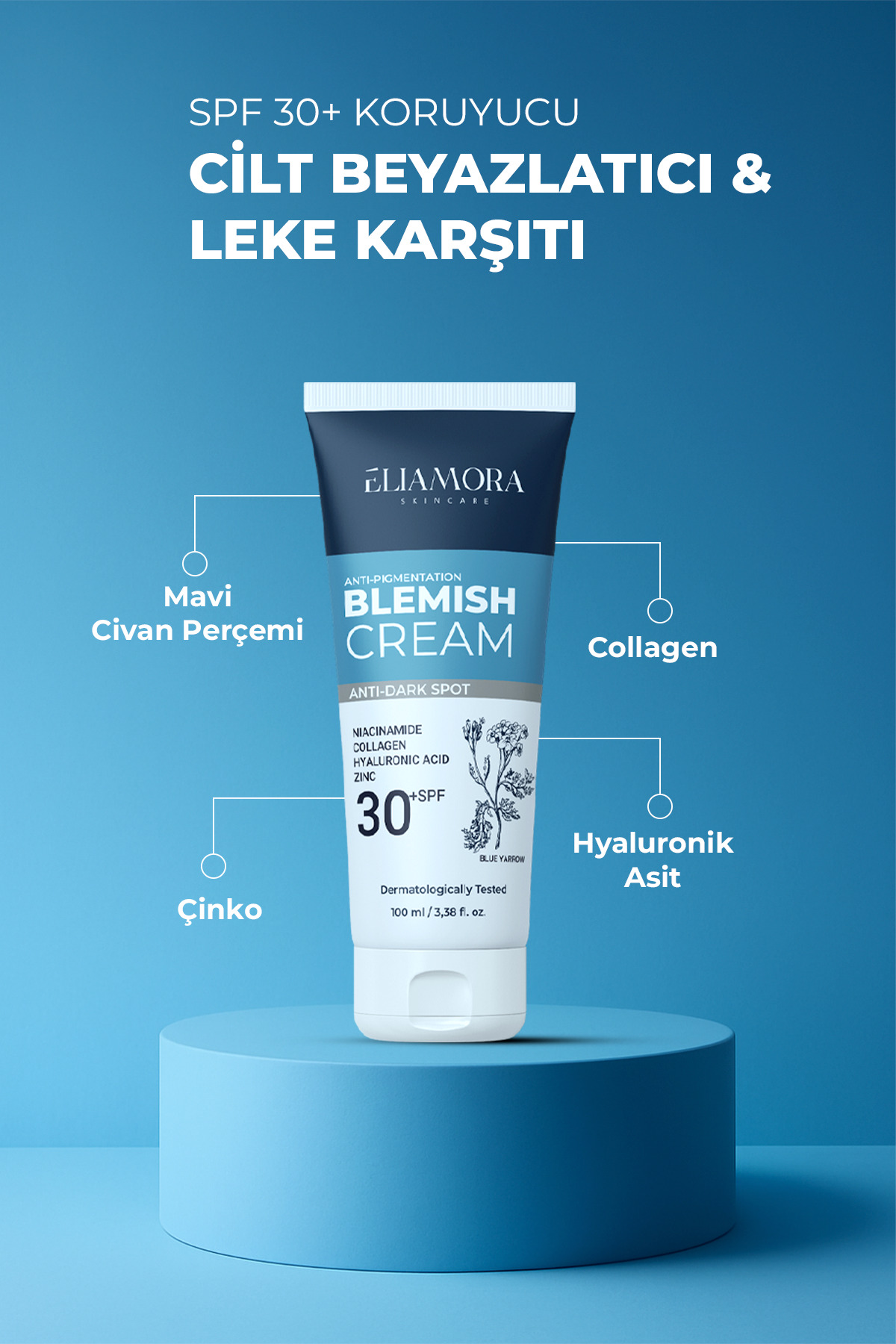 eliamora Cilt Beyazlatıcı Cilt Tonu Eşitleyici Leke Kremi Ton 30+Spf - Görsel 3