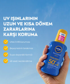 NIVEA SUN SPF 50+ Yüksek Güneş Koruyucu ve Nemlendirici Vücut Spreyi 200ml,Suya Dayanıklı,C Vitamini - Görsel 3
