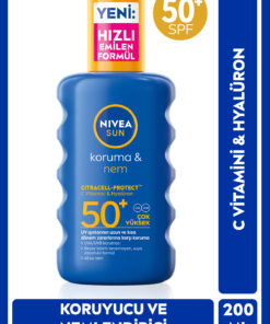 NIVEA SUN SPF 50+ Yüksek Güneş Koruyucu ve Nemlendirici Vücut Spreyi 200ml,Suya Dayanıklı,C Vitamini