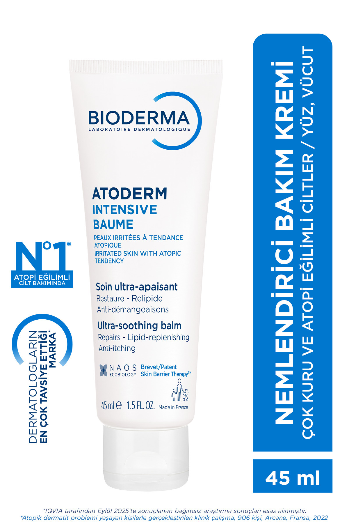 Bioderma Atoderm Intensive Balm Atopi Eğilimli Cilt Bebek,Çocuk,Yetişkin Seyahat Boy Nemlendirici Krem 45 ml