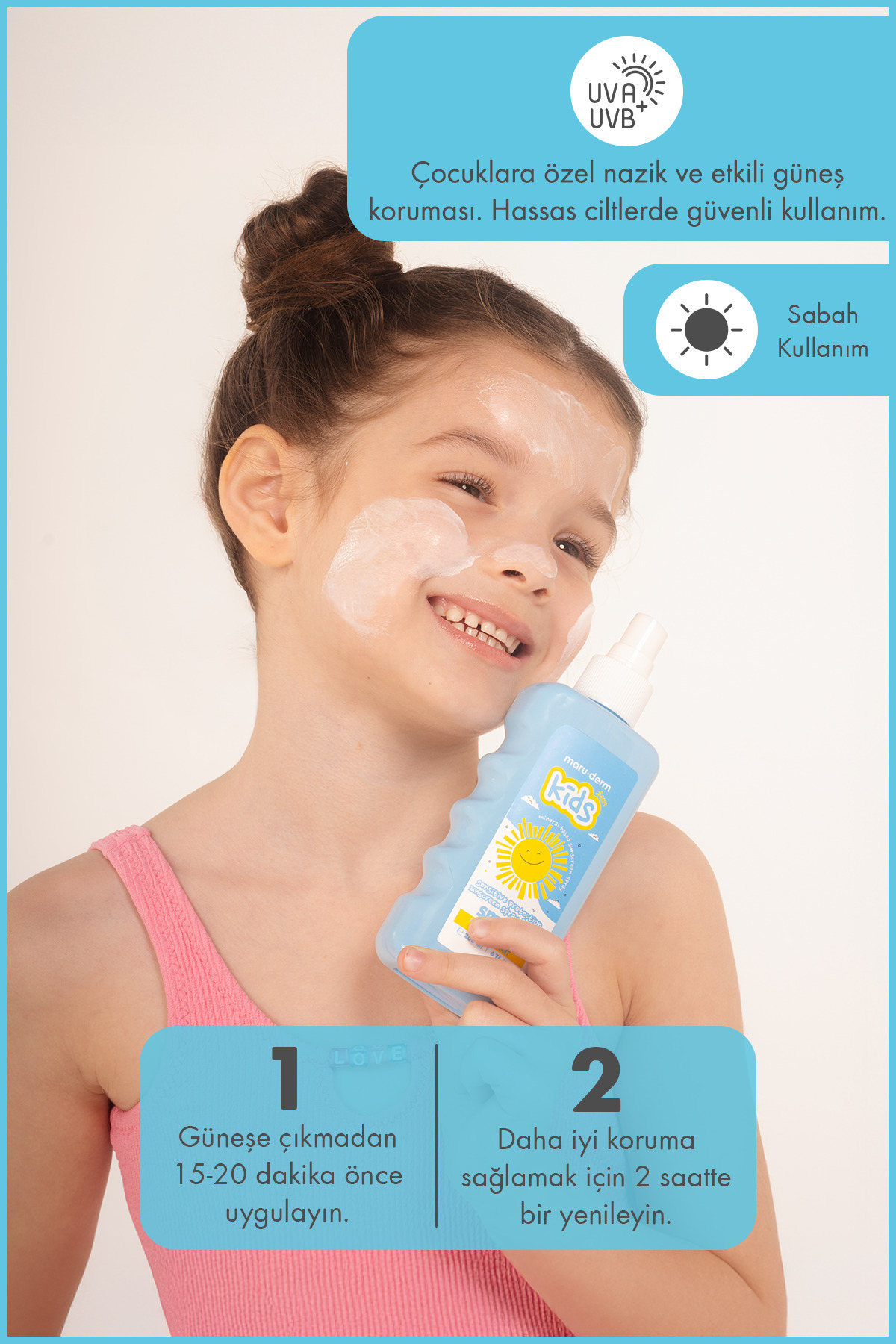 Maru.Derm Çocuklar İçin Hassas Koruma Sprey Güneş Kremi SPF 50+ PA+++ 200 ML - Görsel 3