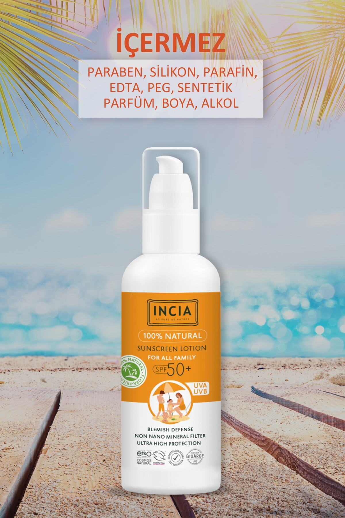 INCIA 0 Doğal Organik Tamanu Yağlı Güneş Losyonu Mineral Filtreli Tüm Aile İçin SPF 50+ UVA UVB 100 ml - Görsel 3