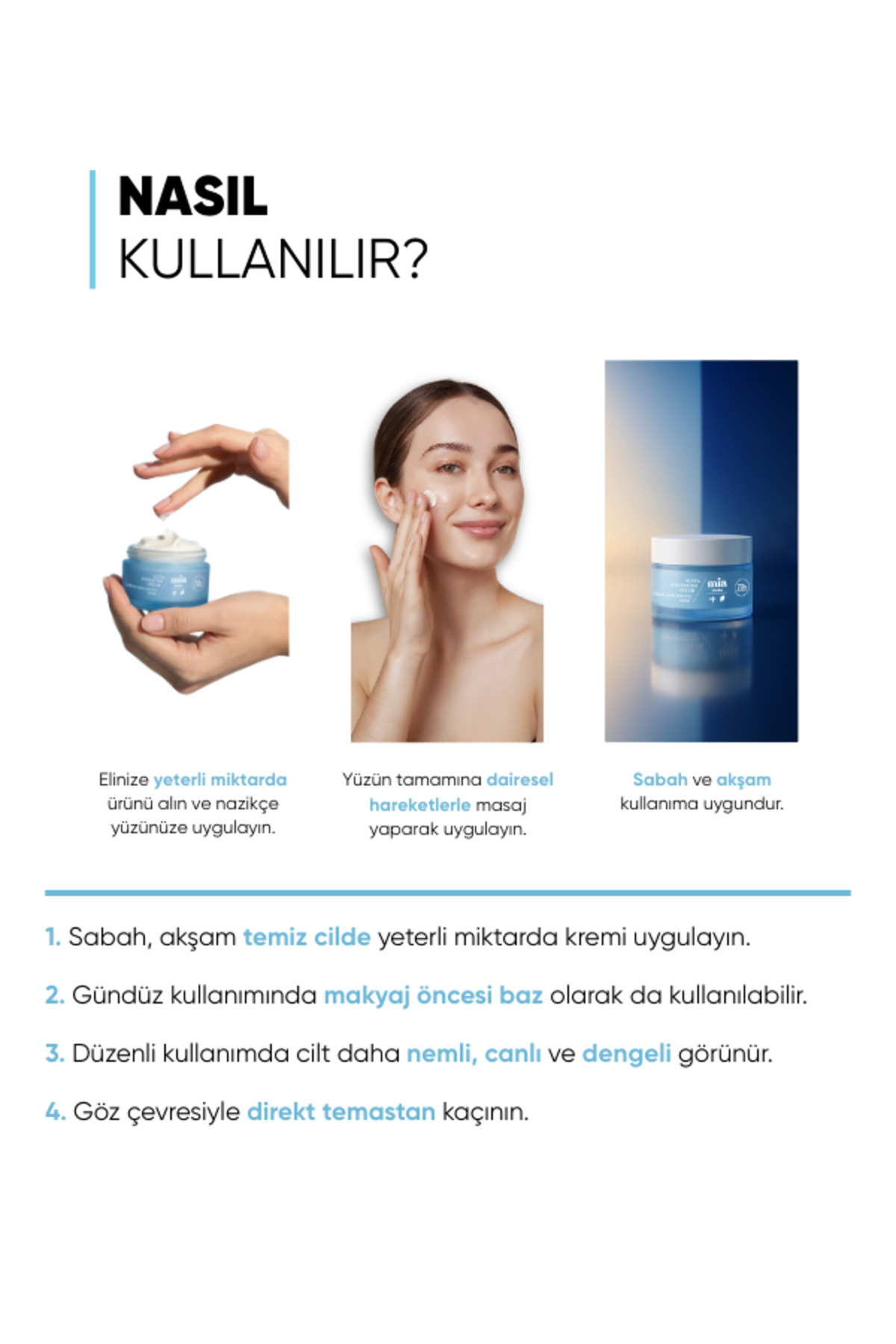 mia klinika 72 Saat Etkili Su Bazlı Yoğun Nemlendirici Yüz Kremi - Görsel 3