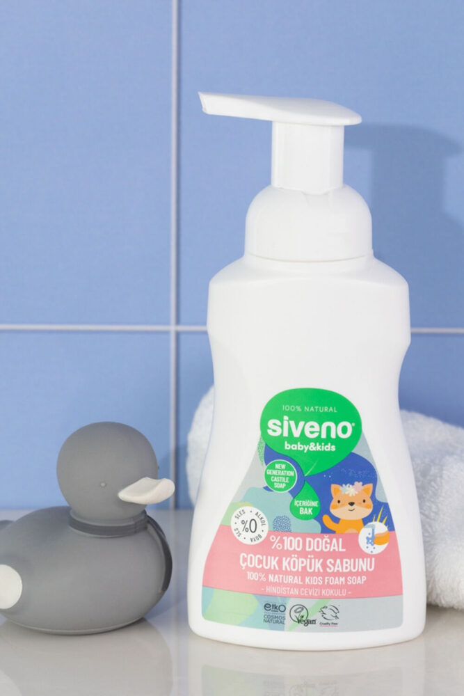 Siveno 0 Doğal Zeytinyağlı Çocuk Köpük Kastil Sabun Yoğun Nemlendirici Arındırıcı Bitkisel Vegan 250ml - Görsel 2