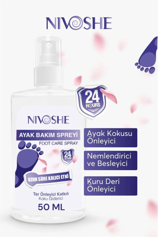 NIVOSHE Ayak Kokusu Giderici Sprey Ayak Ayakkabı Terleme Ter Önleyici Ve Nemlendirici Ayakkabı Koku Spreyi - Görsel 2