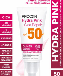 PROCSIN Hydra Pink (RENKLİ) Spf50 Bariyer Güçlendirici Cam Cilt Güneş Kremi Pa