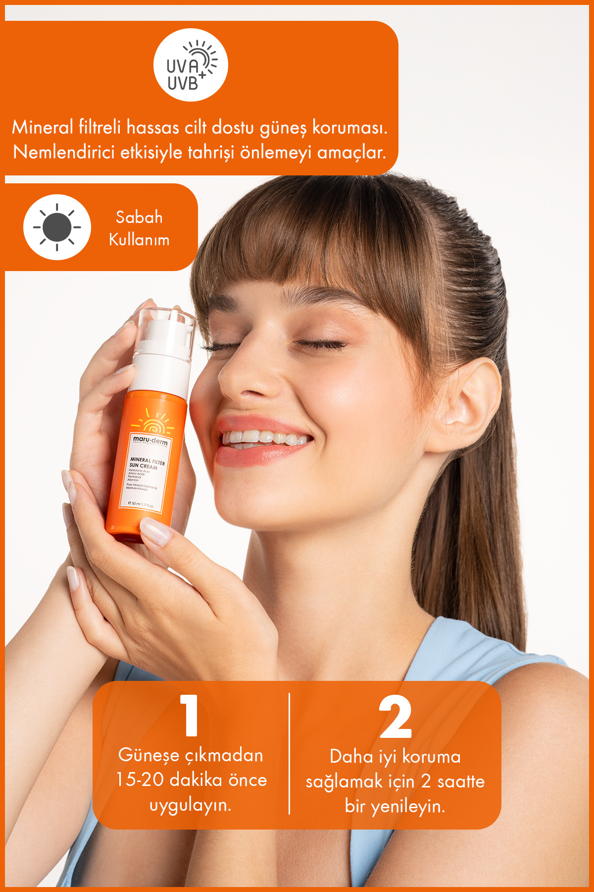 Maru.Derm 0 Mineral Filtre Güneş Kremi SPF 50+ PA++++ 50 ML - Görsel 3