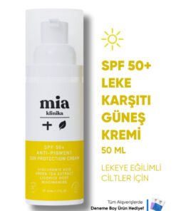 mia klinika Spf 50+ İnce Çizgi Görünümü Azaltmaya Yardımcı, Pürüzsüzleştirici Yüz Güneş Kremi