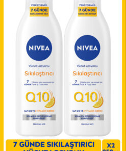NIVEA Q10 7 Günde Sıkılaştırıcı Vücut Bakım Losyonu 250ml, C Vitamini, Nemlendirici, Kolajen, X2 Adet