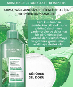 Alternative view of Yves Rocher Yüz Yıkama Jeli-Karma,Yağlı,Sivilce Eğilimli Cilt-Pure Menthe Arındırıcı Botanik Kompleks 390ml