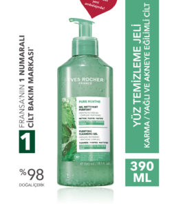 Yves Rocher Yüz Yıkama Jeli-Karma,Yağlı,Sivilce Eğilimli Cilt-Pure Menthe Arındırıcı Botanik Kompleks 390ml