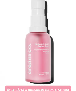 Cream Co. Kırışıklık Karşıtı Peptit Serum | Aydınlatıcı | Niacinamide Hyaluronik Asit | Tüm Cilt Tipleri