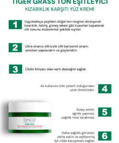 Alternative view of Sinoz Pure Cica Tiger Grass Anında Ton Eşitleyici Onarıcı Yüz Bakım Kremi 15 ml