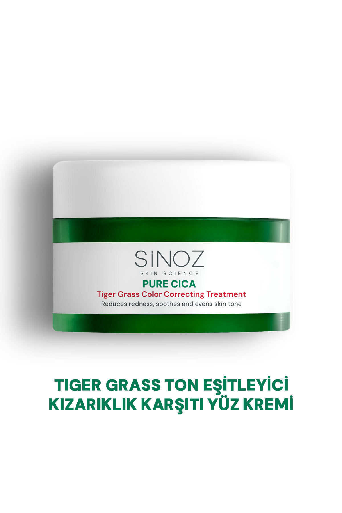 Sinoz Pure Cica Tiger Grass Anında Ton Eşitleyici Onarıcı Yüz Bakım Kremi 15 ml