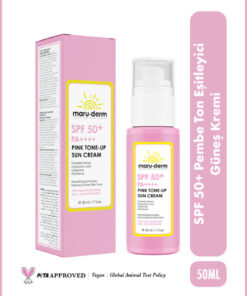 Maru.Derm Pembe Ton Eşitleyici (Pink Tone-Up) Güneş Kremi SPF 50+ PA++++ | Yeni Nesil Kore Filtreli 50 ML
