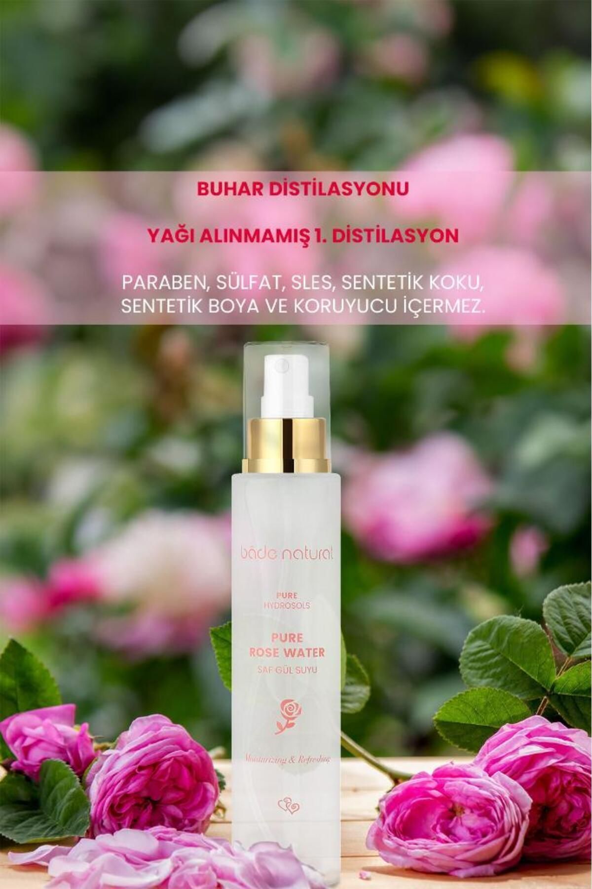 Bade Natural Gül Suyu Gözenek Sıkılaştırıcı Aydınlatıcı Ve Arındırıcı Tonik 0 Doğal Ve Saf 100 ml - Görsel 3