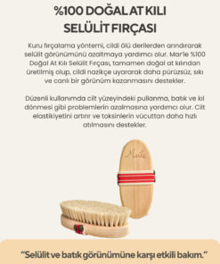 MAR’LE 0 Doğal At Kılı Selülit Fırçası (SAKLAMA KESESİ HEDİYELİ) - Görsel 3