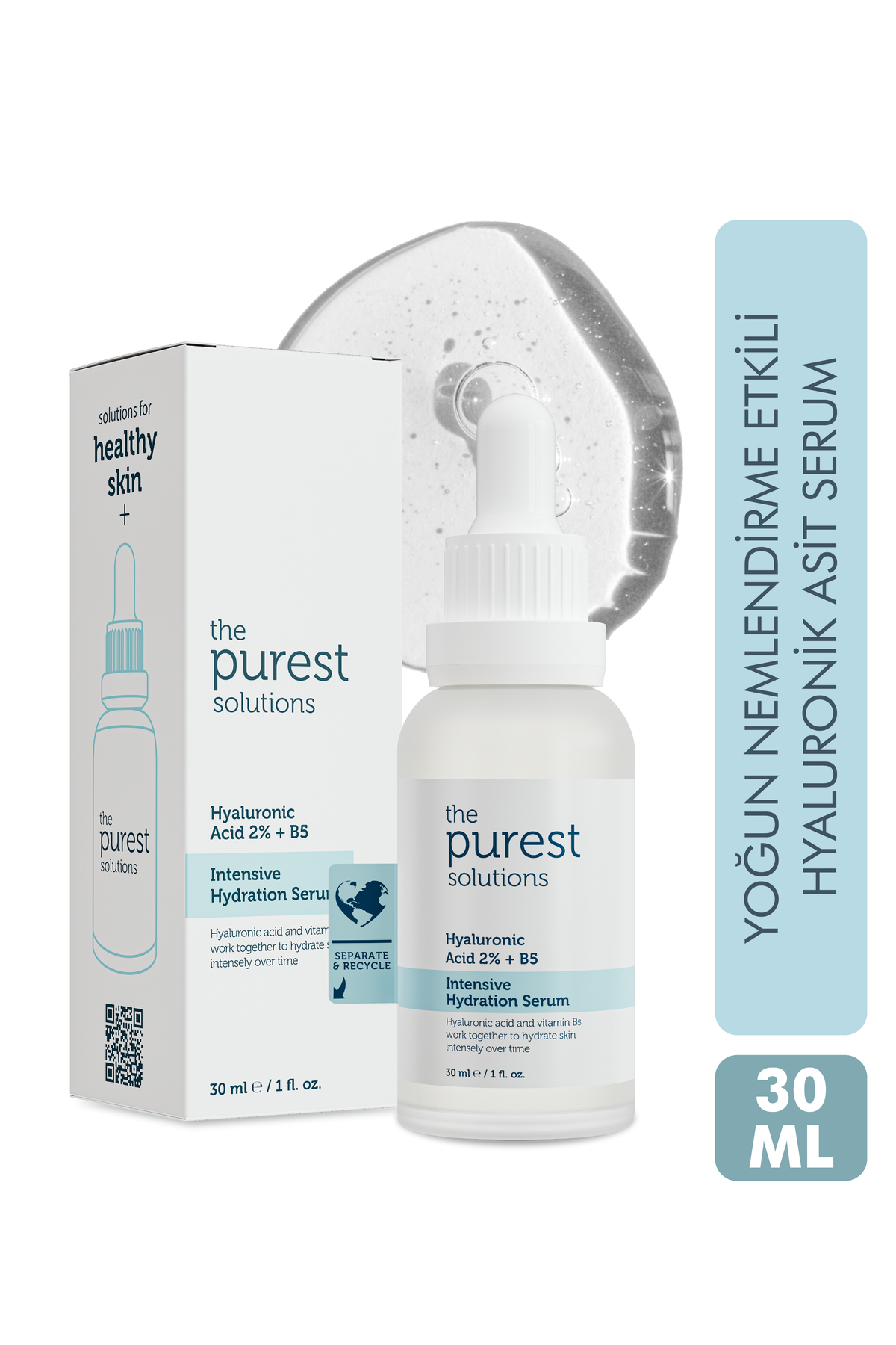 The Purest Solutions Yoğun Nemlendirme ve Dolgunlaştırıcı Etkili Yenileyici Cilt Bakım Serumu (Hyaluronic Acid %2 + B5)