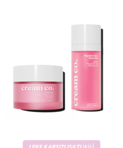 Cream Co. Leke Karşıtı Canlandırıcı Aydınlatıcı Işıltılı Yüz Spreyi Su Bazlı Nemlendirici Yüz Kremi İkili