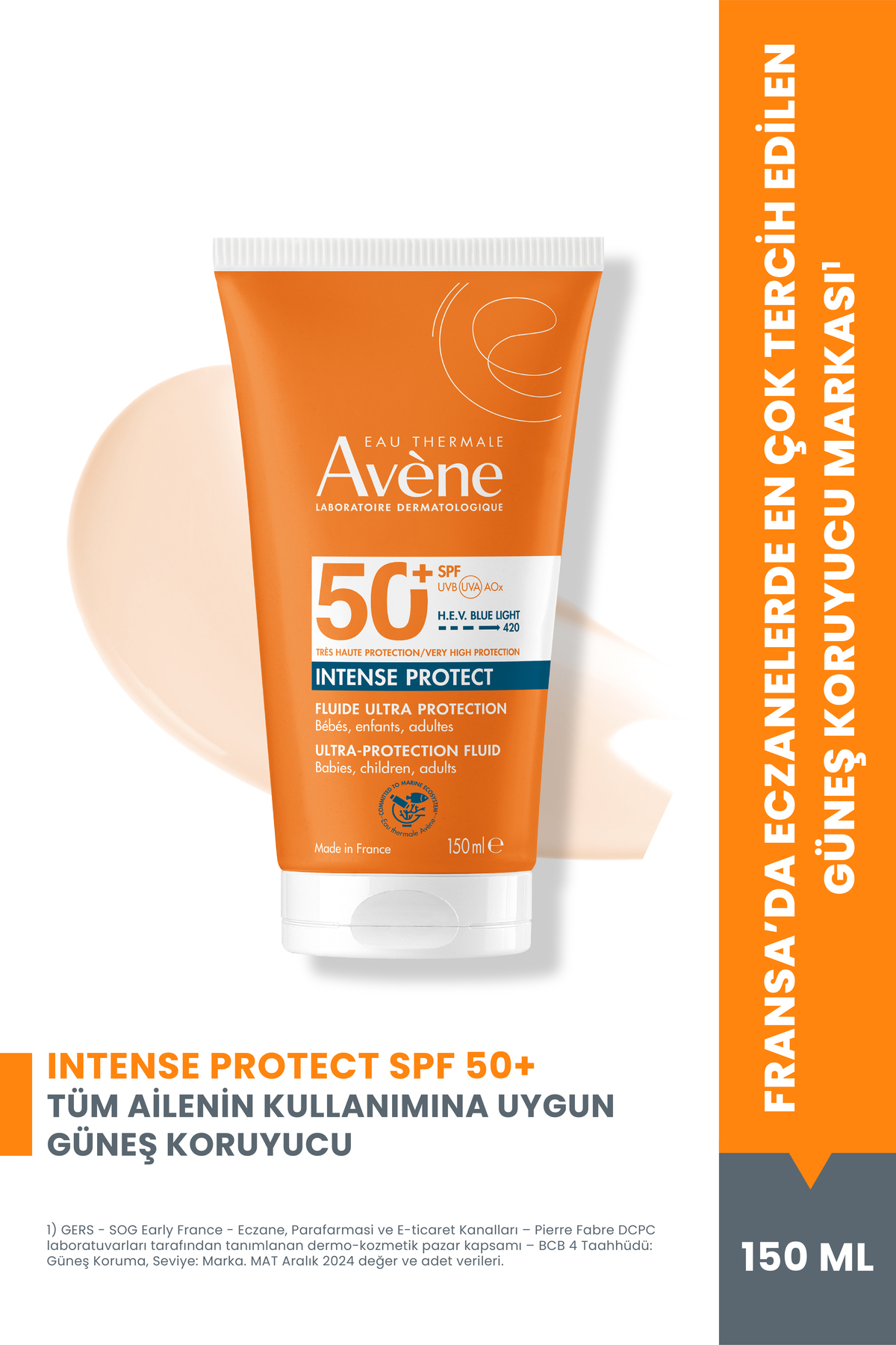 Avene Intense Protect SPF50+ Bebek, Çocuk & Yetişkinler için Yüksek Korumalı Yüz & Vücut Güneş Kremi 150ml