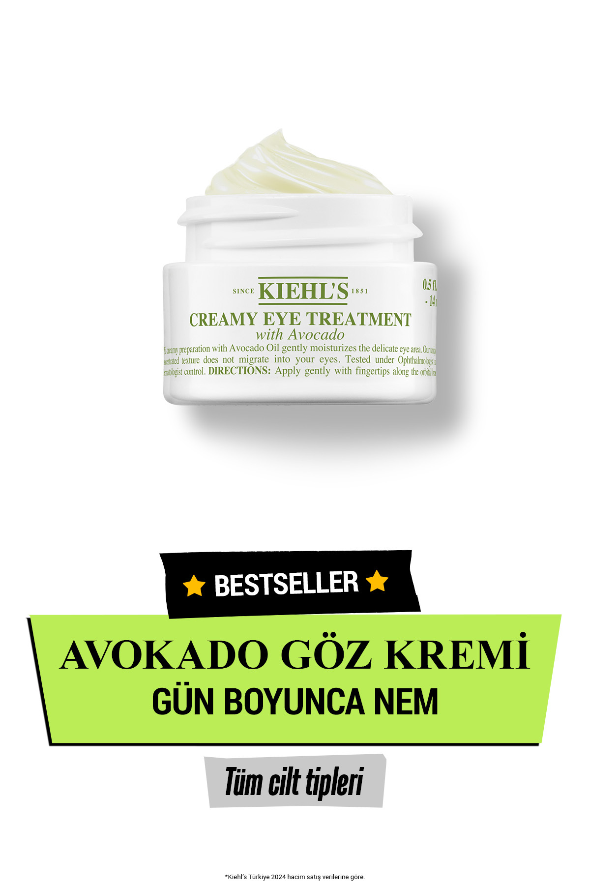 Kiehl's Creamy Eye Treatment Avokado ile Yoğun Nemlendiren Göz Kremi 14 ml