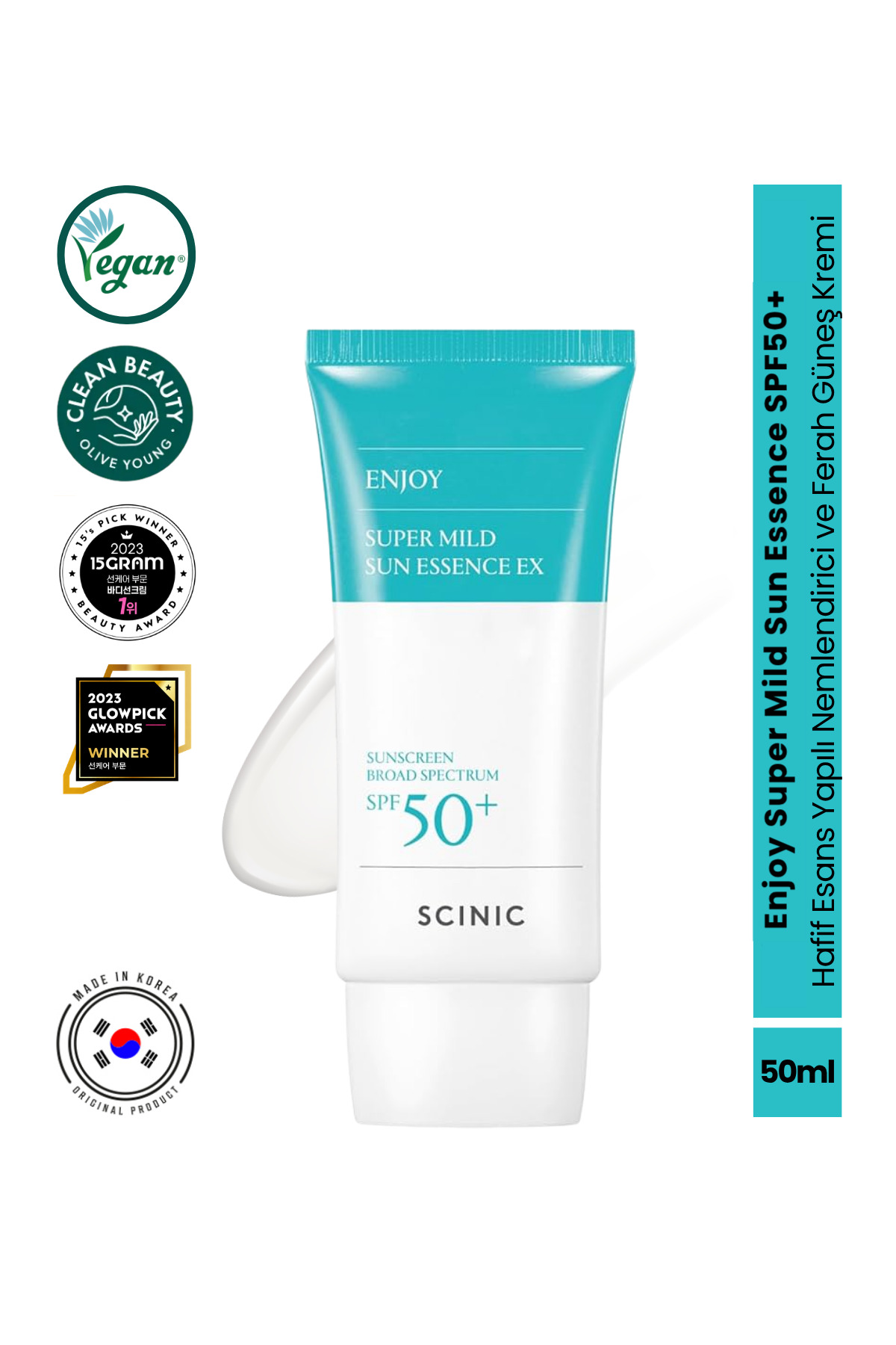 Scinic Enjoy Super Mild Sun SPF50+ Makyaj Altına Uygun Nemlendirici Güneş Kremi 50 ml