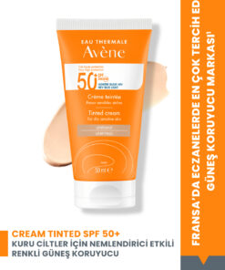 Avene Cream SPF 50+ Kuru Ciltler için Renkli Güneş Kremi Yüksek Koruma ve Nemlendirici Etkili 50 ml