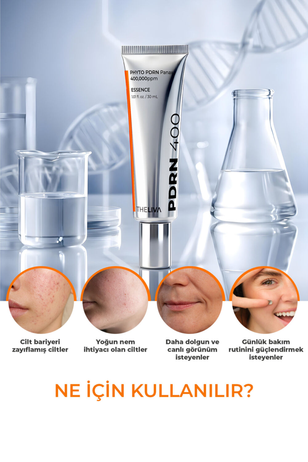 The Liva PDRN Aydınlıtıcı Nemlendirici Yüz Leke Kremi, yaşlanma ve kırışıklık karşıtı, Somon dna 30ml - Görsel 3