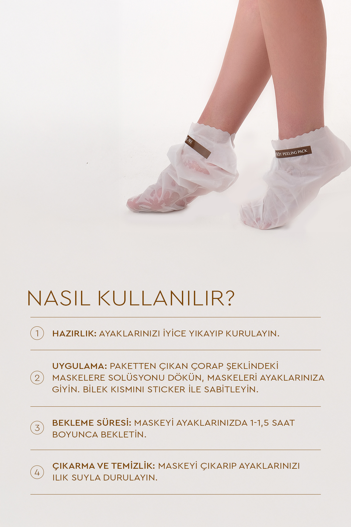 Mjcare Miracle Foot Peeling Pack - Mjcare Çorap Tipi Ayak Peeling Maskesi - Görsel 3