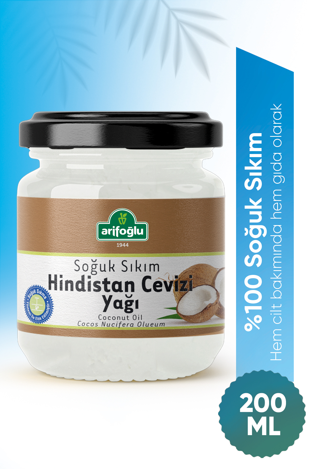 Arifoğlu Hindistan Cevizi Yağı Soğuk Sıkım 200 Ml 0 Doğal