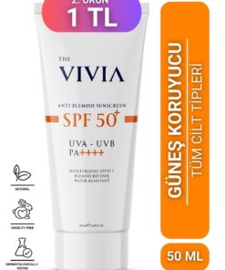 The Vivia Leke Karşıtı Yüksek Koruyucu Spf50 Yüz Güneş Kremi Tüm Cilt Tipleri 50 ml
