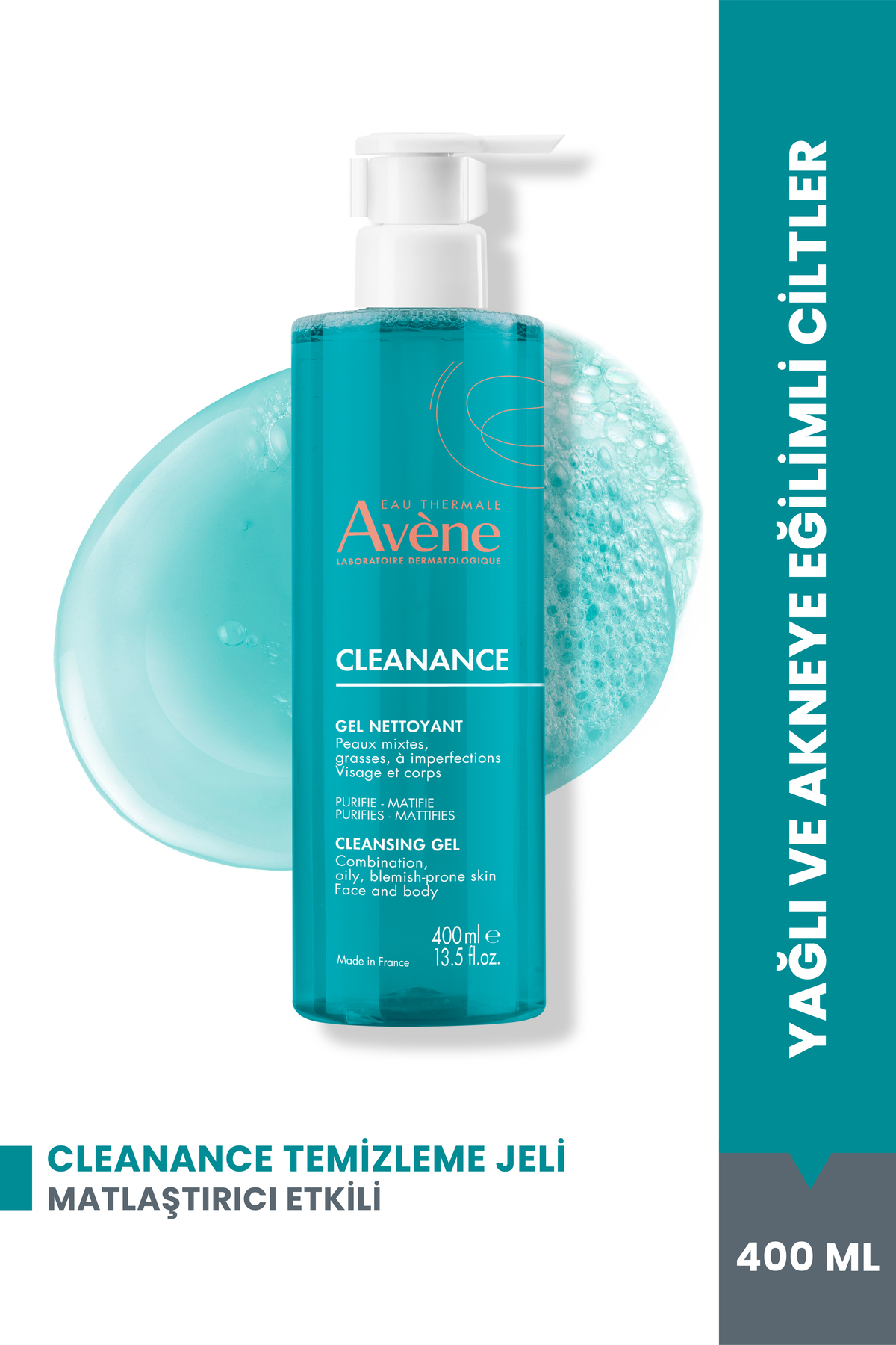 Avene Cleanance Yağlı ve Akneye Eğilimli Ciltler için Matlaştırıcı Yüz Temizleme Jeli 400 ml