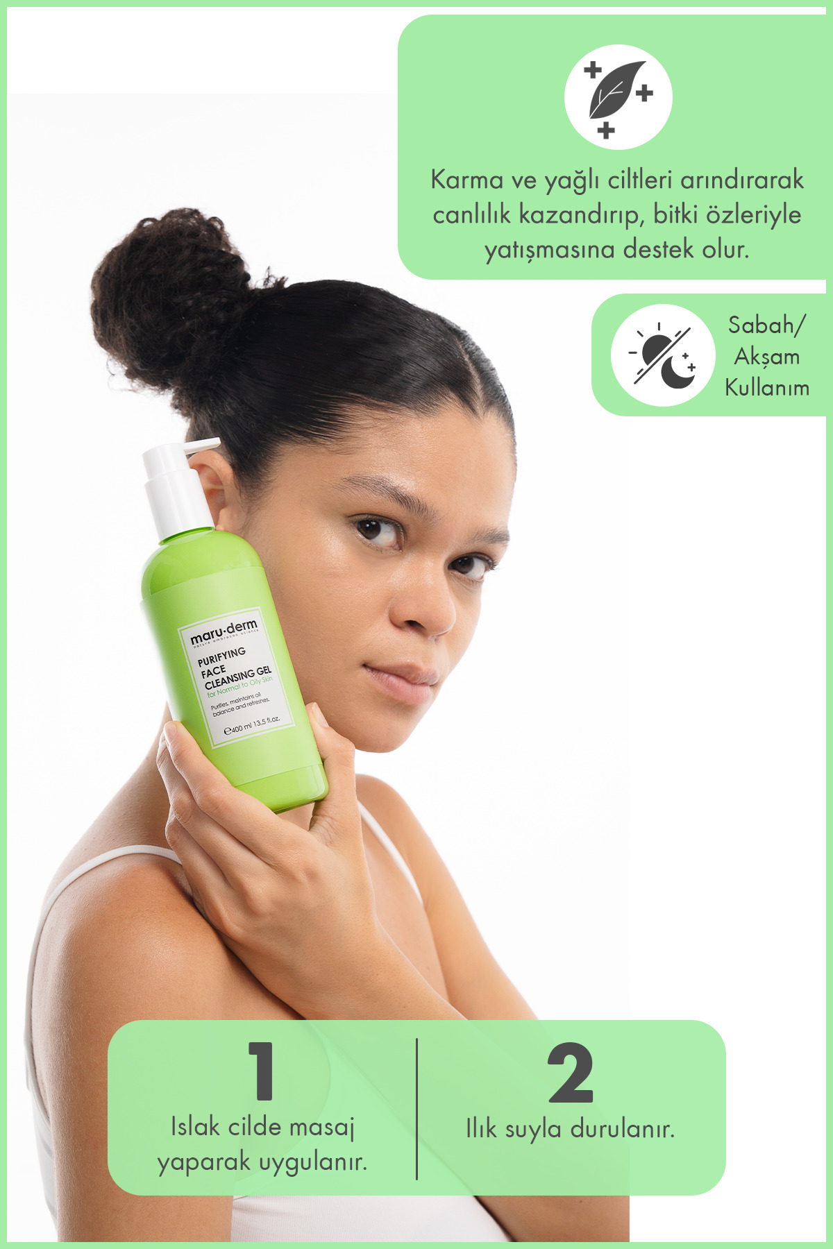 Maru.Derm Karma Ve Yağlı Ciltlere Özel Salisilik Asit Yüz Temizleme Jeli 400 ML - Görsel 3